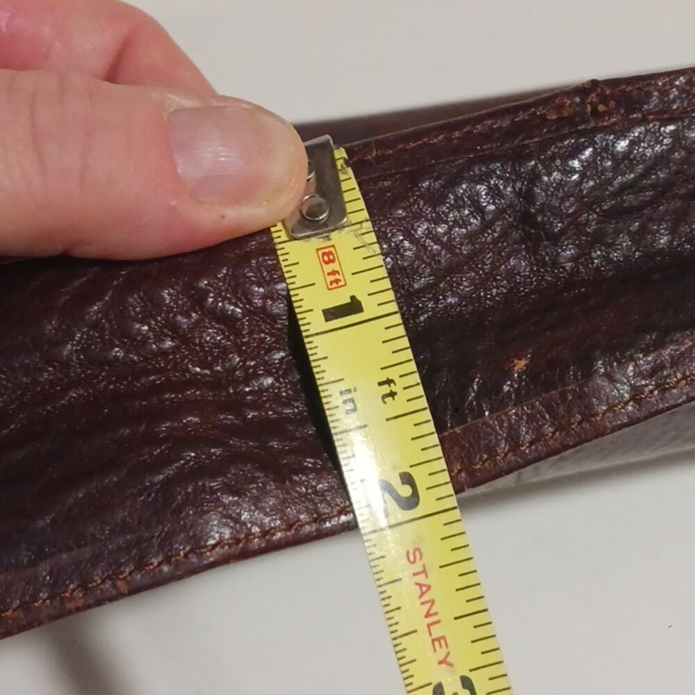 Cambridge Vintage Document Case Thick Brown Pebbled Leather Magnetic Closure - Picture 12 of 12